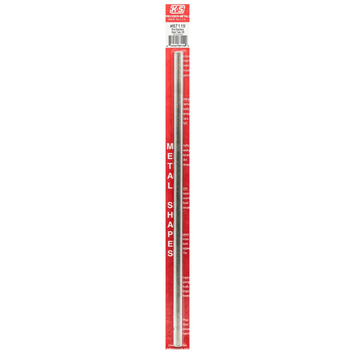 K&S Metal Products 87119 3/8 X 22 Gauge x 12 Round SS Tube 1cd