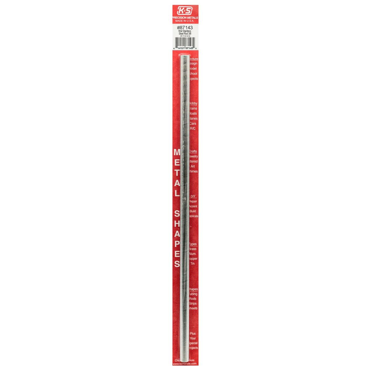 K&S Metal Products 87143 3/8 Round Stainless Steel Rod 1cd