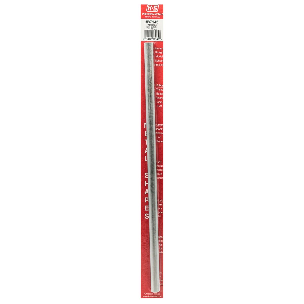 K&S Metal Products 87145 7/16 Round Stainless Steel Rod 1cd