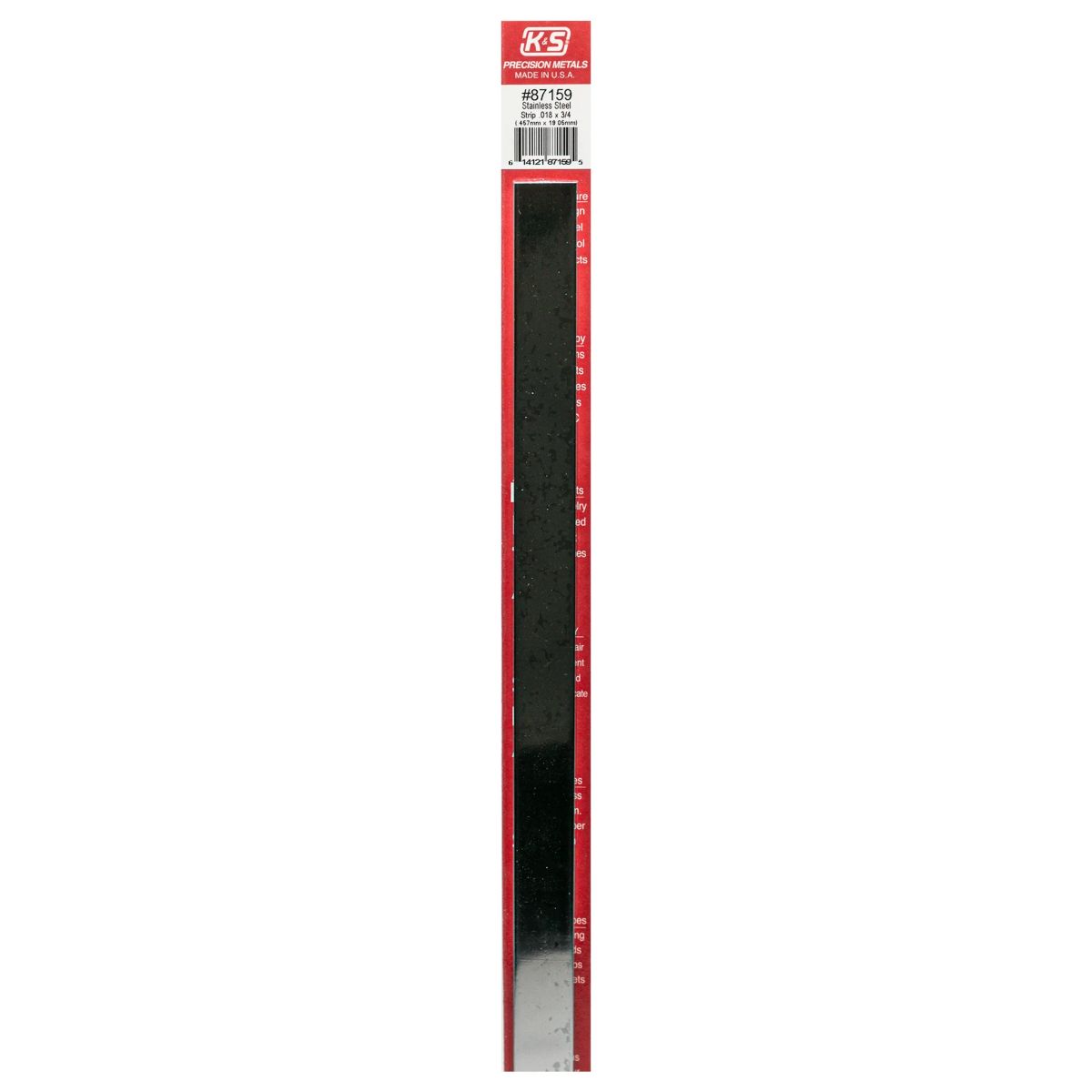K&S Metal Products 87159 .018 Thick (26 Gauge) X 3/4 Wide Stainless Strip 1cd