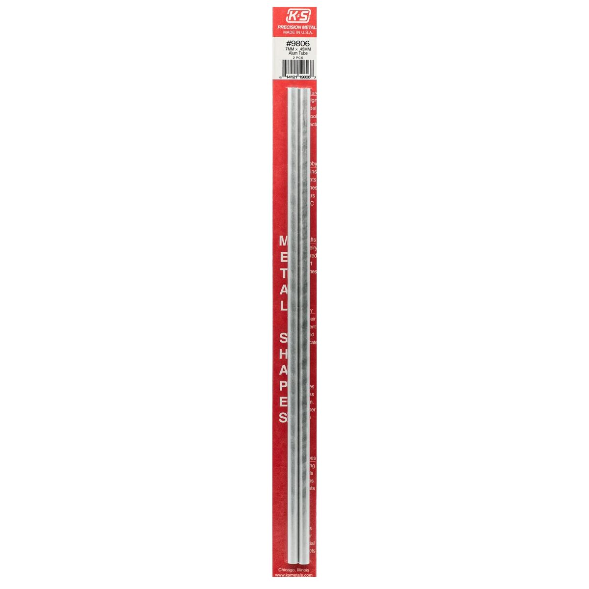 K&S Metal Products 9806 7MM OD X .45MM Wall Round Alum. Tube 2cd
