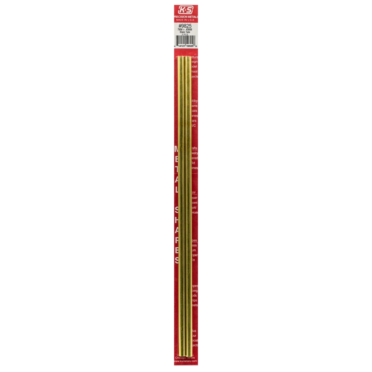 K&S Metal Products 9825 7MM OD X .45MM Wall Round Brass Tube 2cd
