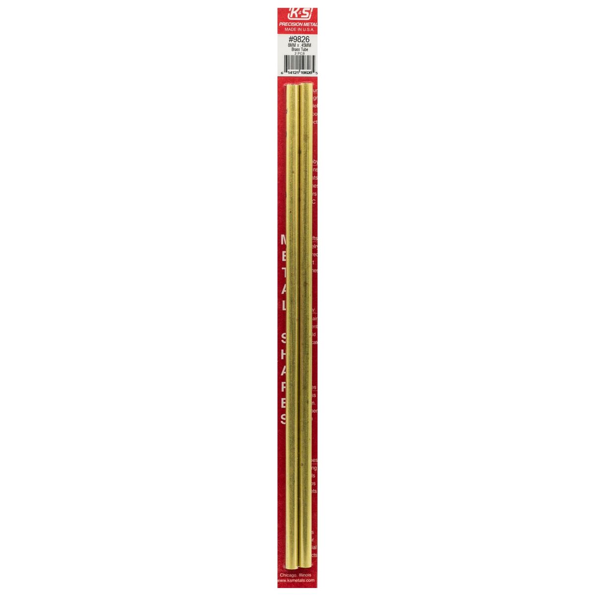 K&S Metal Products 9826 8MM OD X .45MM Wall Round Brass Tube 2cd