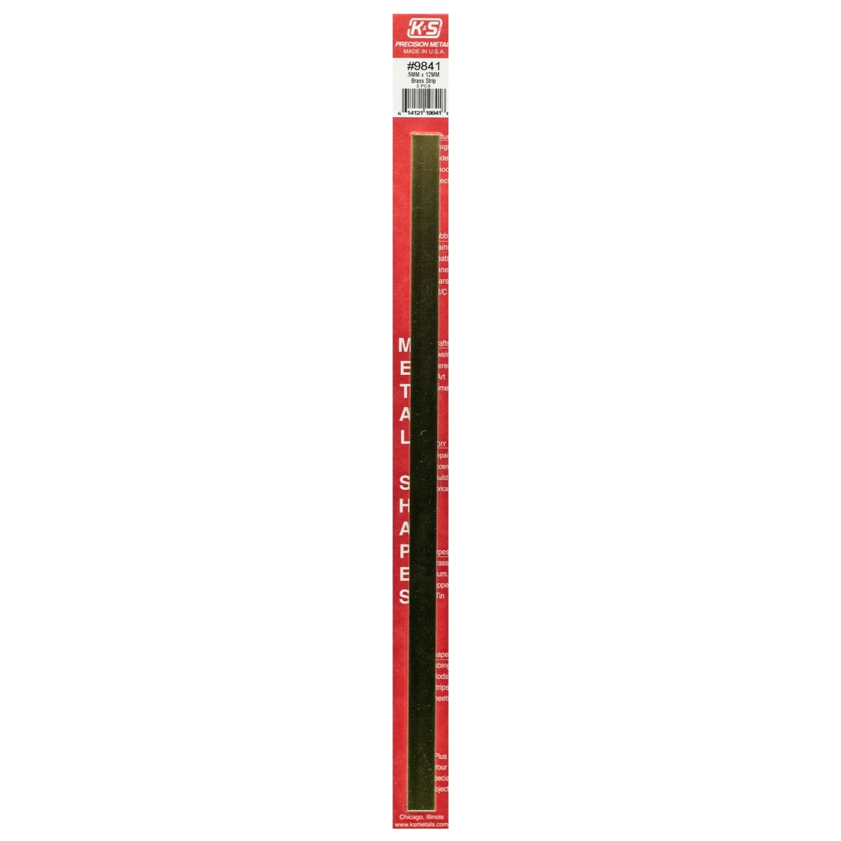 K&S Metal Products 9841 .5MM Thick X 12MM Wide Brass Strip 3cd