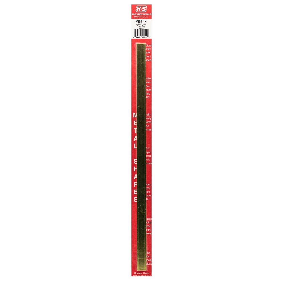 K&S Metal Products 9844 1MM Thick X 12MM Wide Brass Strip 3cd