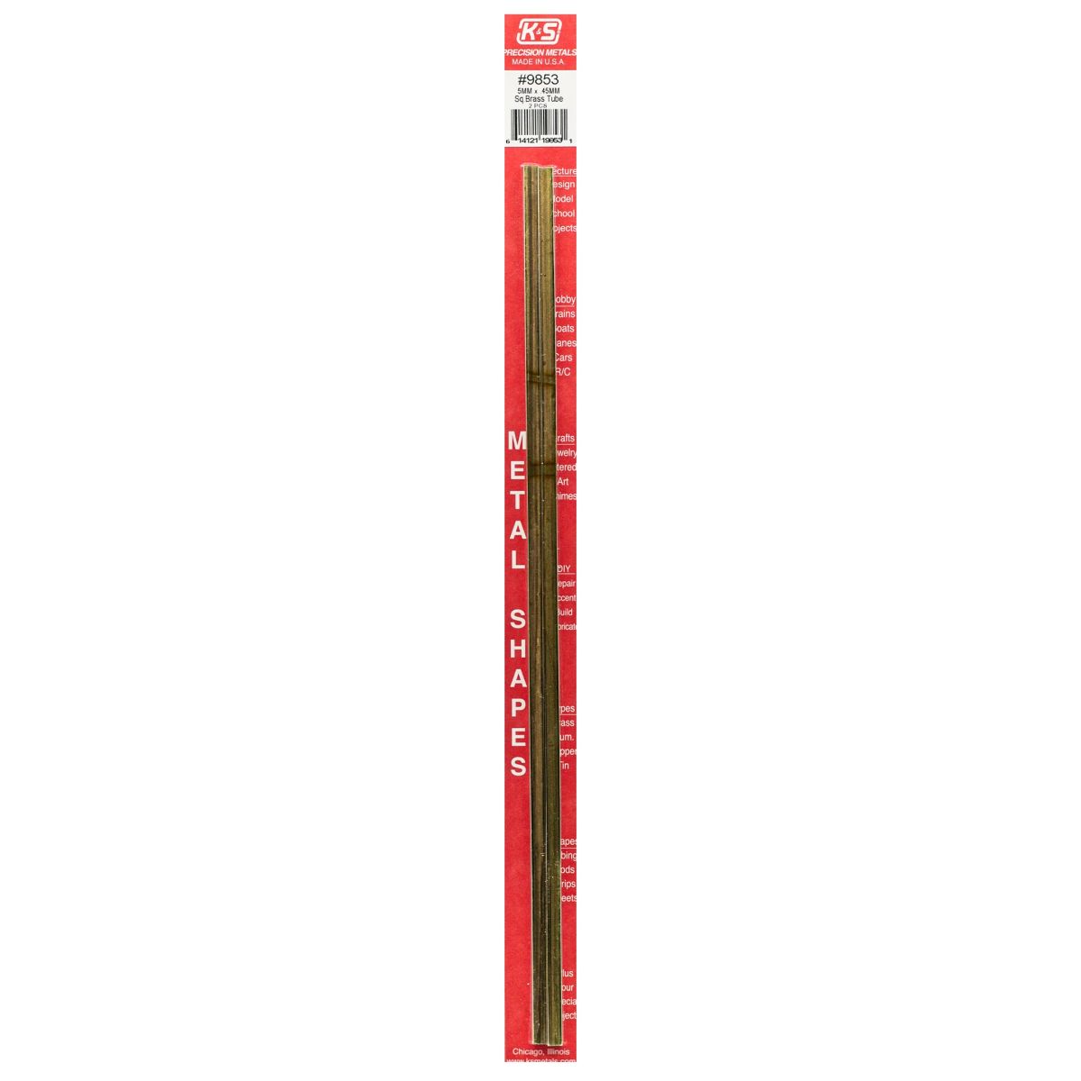 K&S Metal Products 9853 5MMX5MM X .45MM Wall Square Brass Tube 2cd