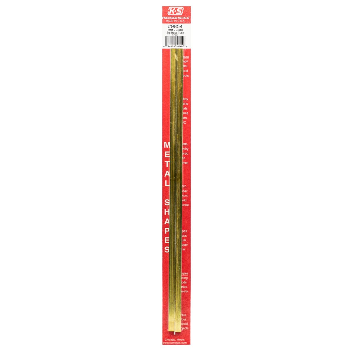 K&S Metal Products 9854 6MMX6MM X .45MM Wall Square Brass Tube 2cd
