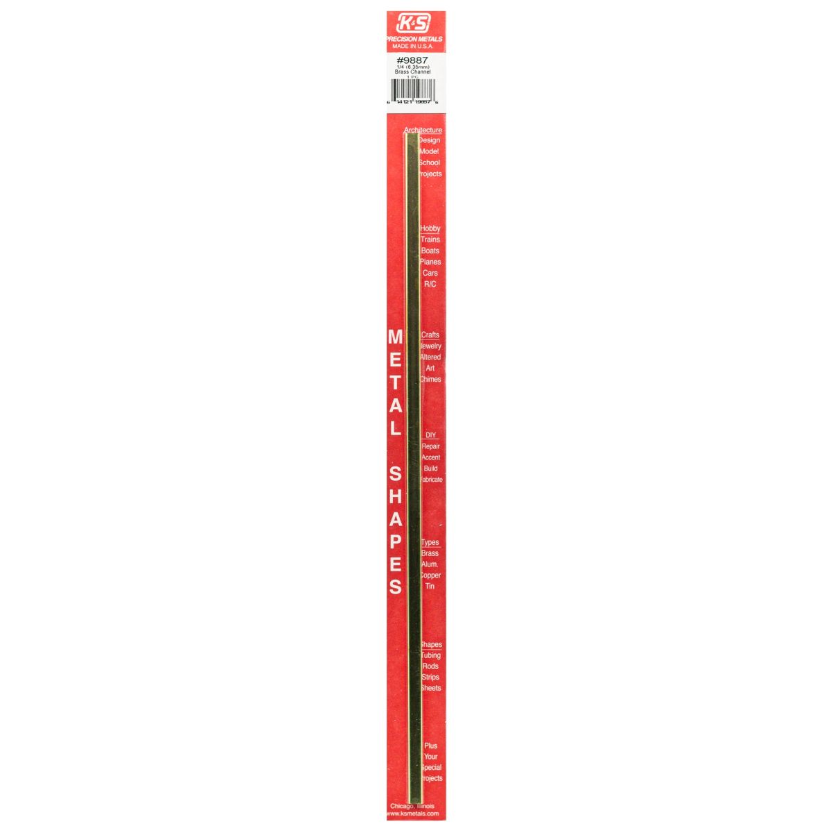 K&S Metal Products 9887 0.014 Wall 1/4 X 1/8 Leg Lengths Brass Angle 1cd