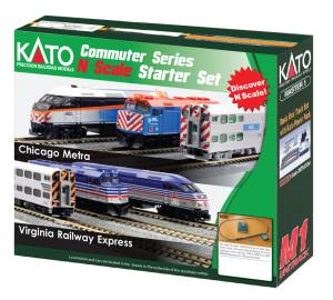 Kato USA Model Train 1060032 N Chicago Metra Commuter Starter Set/F40PH