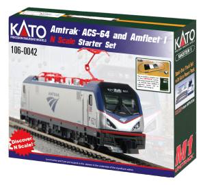 Kato USA Model Train 1060042 N ACS-64 & Amfleet I Starter Set