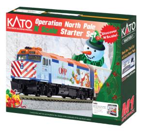 Kato USA Model Train 1060045 N 2017 Operation North Pole Christmas Train Starter Set