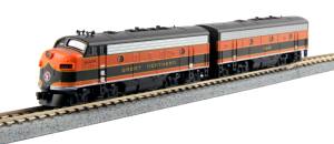 Kato USA Model Train 1060420 N F7 A/B Diesels GN #444A 444B/Single Headlight