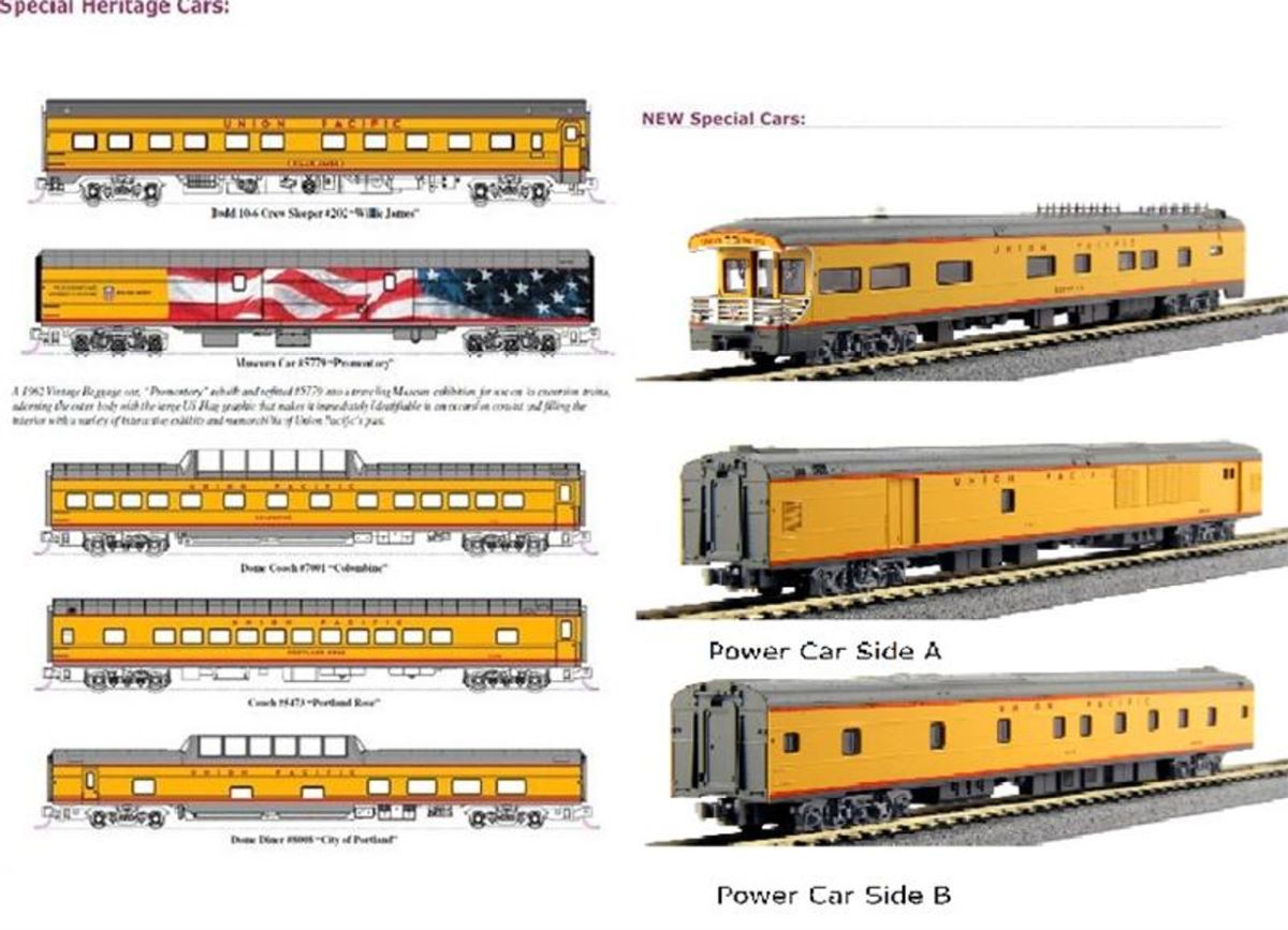 Kato USA Model Train 1060861 N UP Excursion Train 7-Car Set w/Interior Lighting