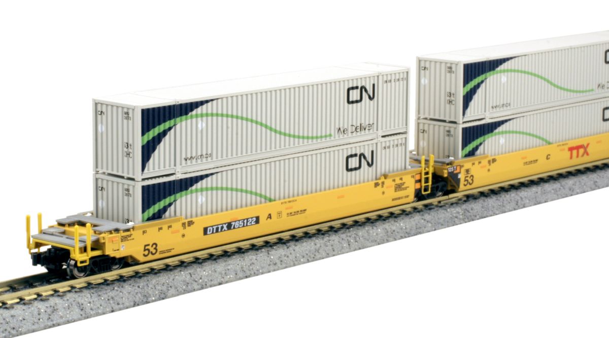 Kato USA Model Train 1066183 N MAXI-IV 53 Stack Car 3pk TTX #765122/New Logo