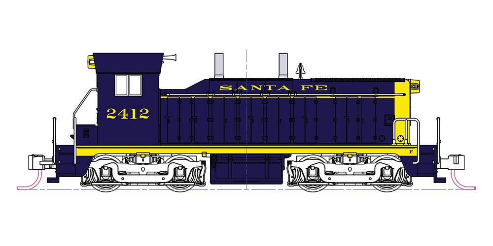 Kato USA Model Train 1764375DCC NW2 Deisel SF #2412 w/DCC