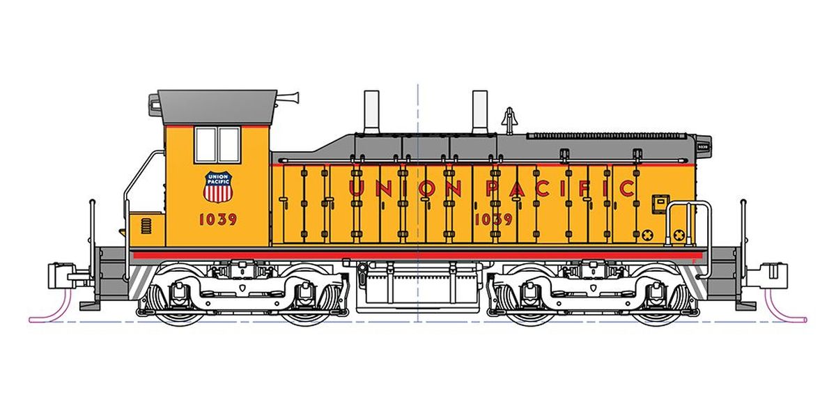 Kato USA Model Train 1764379DCC NW2 Deisel UP #1032 w/DCC