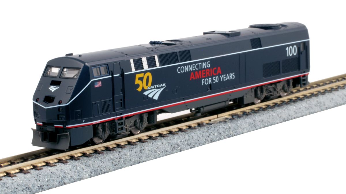 Kato USA Model Train 1766035 N P42 Diesel Amtrak #100/Midnight Blue 50th Anniversary