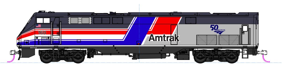 Kato USA Model Train 1766038DCC N P42 Diesel Amtrak PhIII Dash 8 #160/50th Anniversary DCC