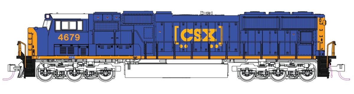 Kato USA Model Train 1767616DCC N SD70M Diesel CSX #4697 w/DCC