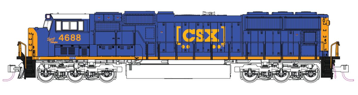 Kato USA Model Train 1767617DCC N SD70M Diesel CSX #4688 w/DCC
