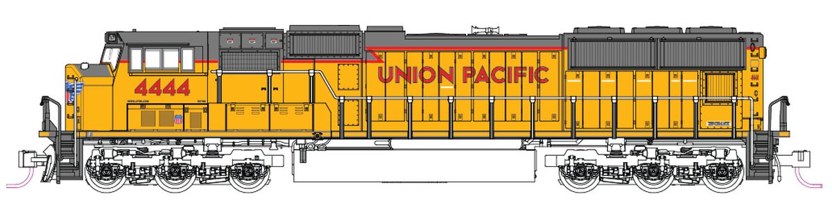 Kato USA Model Train 1767618DCC N SD70M Diesel UP #4444 w/DCC