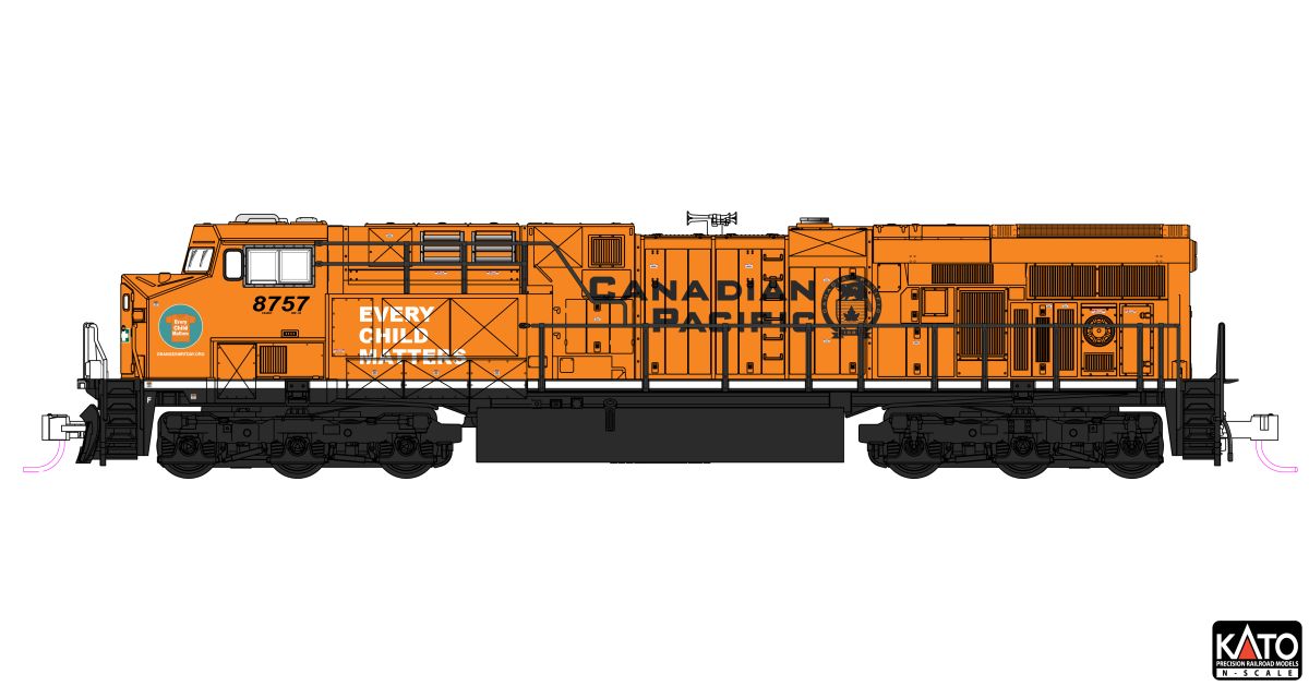 Kato USA Model Train 1768960DCC N ES44AC Diesel CP #8757/Every Child Matters/DCC