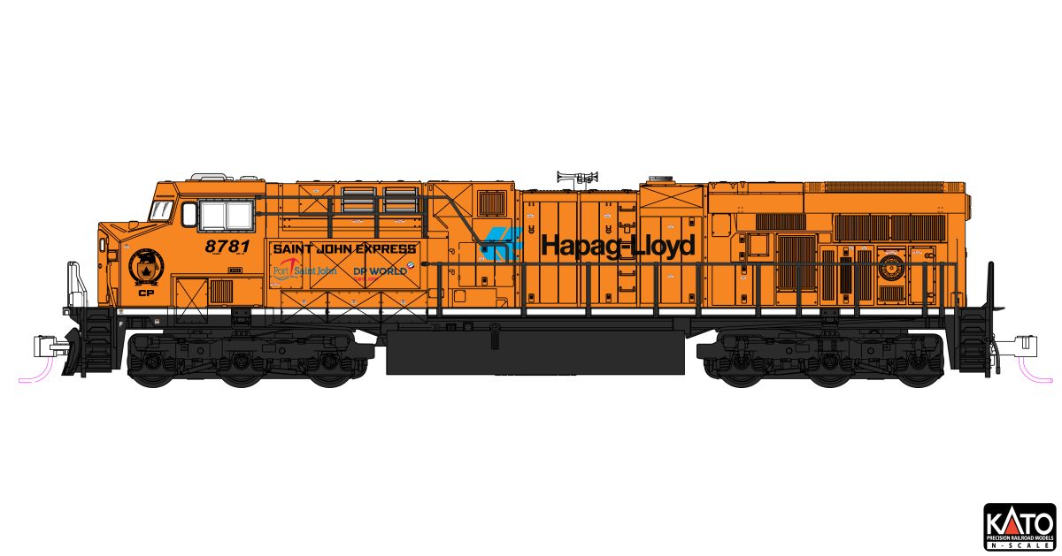Kato USA Model Train 1768961DCC N ES44AC Diesel CP #8757/Hapag-Lloyd/DCC