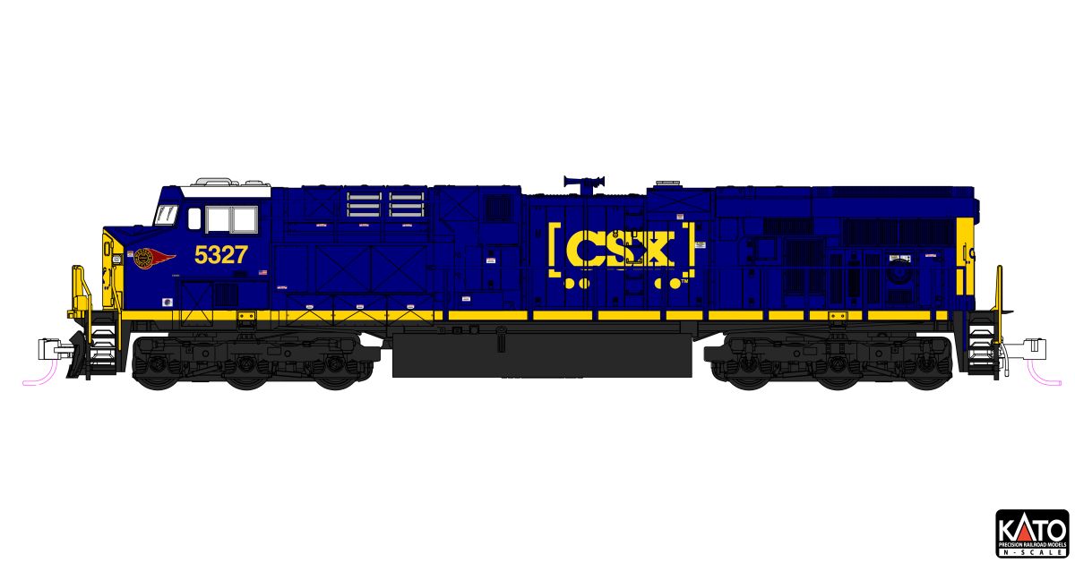 Kato USA Model Train 1768962DCC N ES44AC Diesel CSX #5327/WM Boxcar Logo/DCC