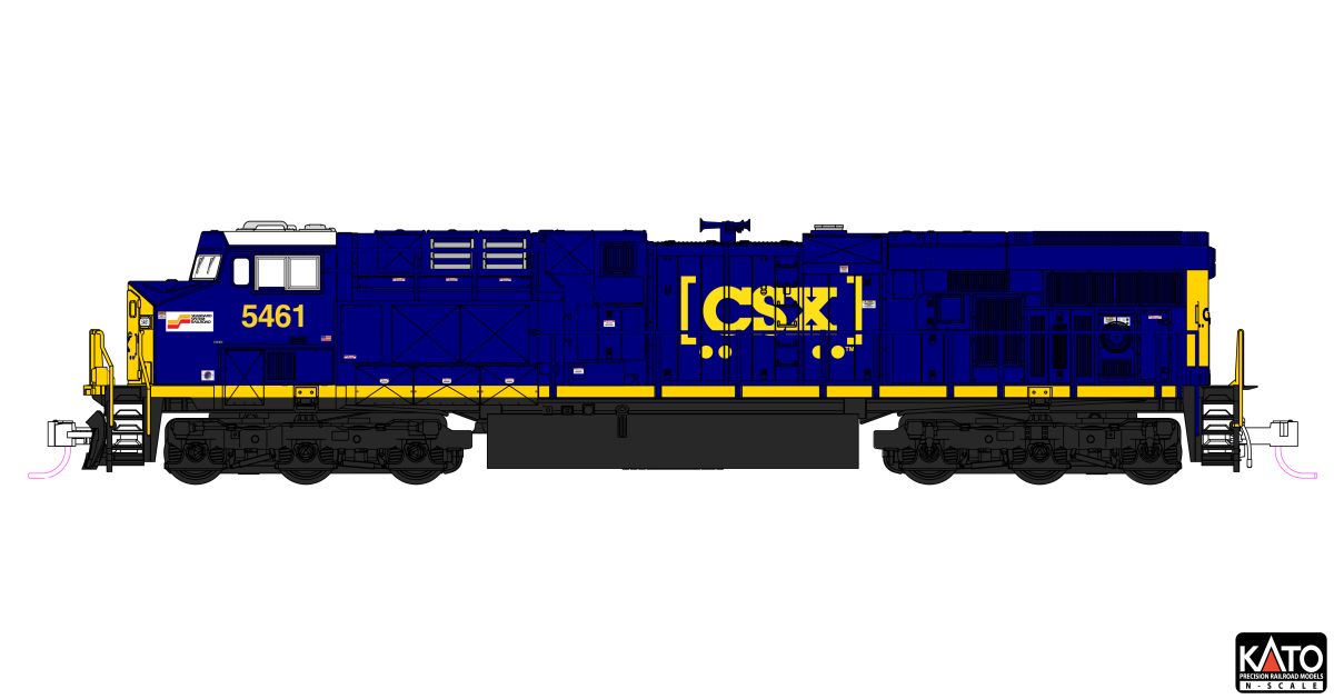 Kato USA Model Train 1768963DCC N ES44AC Diesel CSX #5461/SBD Boxcar Logo/DCC