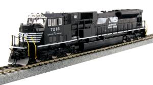 Kato USA Model Train 376375 HO SD80MAC Diesel NS #7216/blk