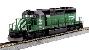 Kato USA Model Train 376604 HO SD40-2 Diesel BN #7036