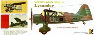 Lindberg Model Company 410 Westland Lysander