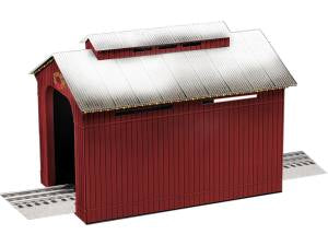 Lionel Train 1929090 O RTR PEP Lighted Christmas Half-Covered Bridge