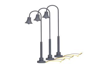 Lionel Train 2056110 HO Lighted Gooseneck Lamps 3pk