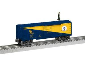 Lionel Train 2128010 O RTR C&O Walking Brakeman Boxcar