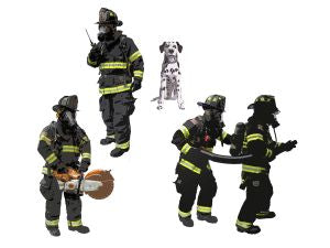 Lionel Train 2230180 O RTR Firefighter Figures and Dog