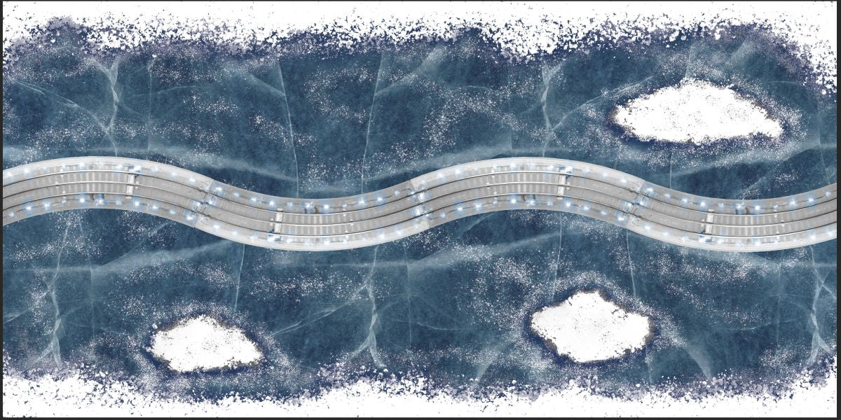 Lionel Train 2325010 O RTR FasTrack Polar Express Ice Track O36 Curve 4pk