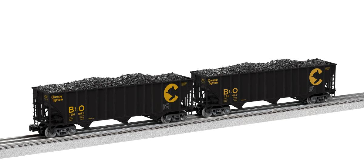 Lionel Train 2326080 O Chessie 100T Hopper 2 Pack (B&O)