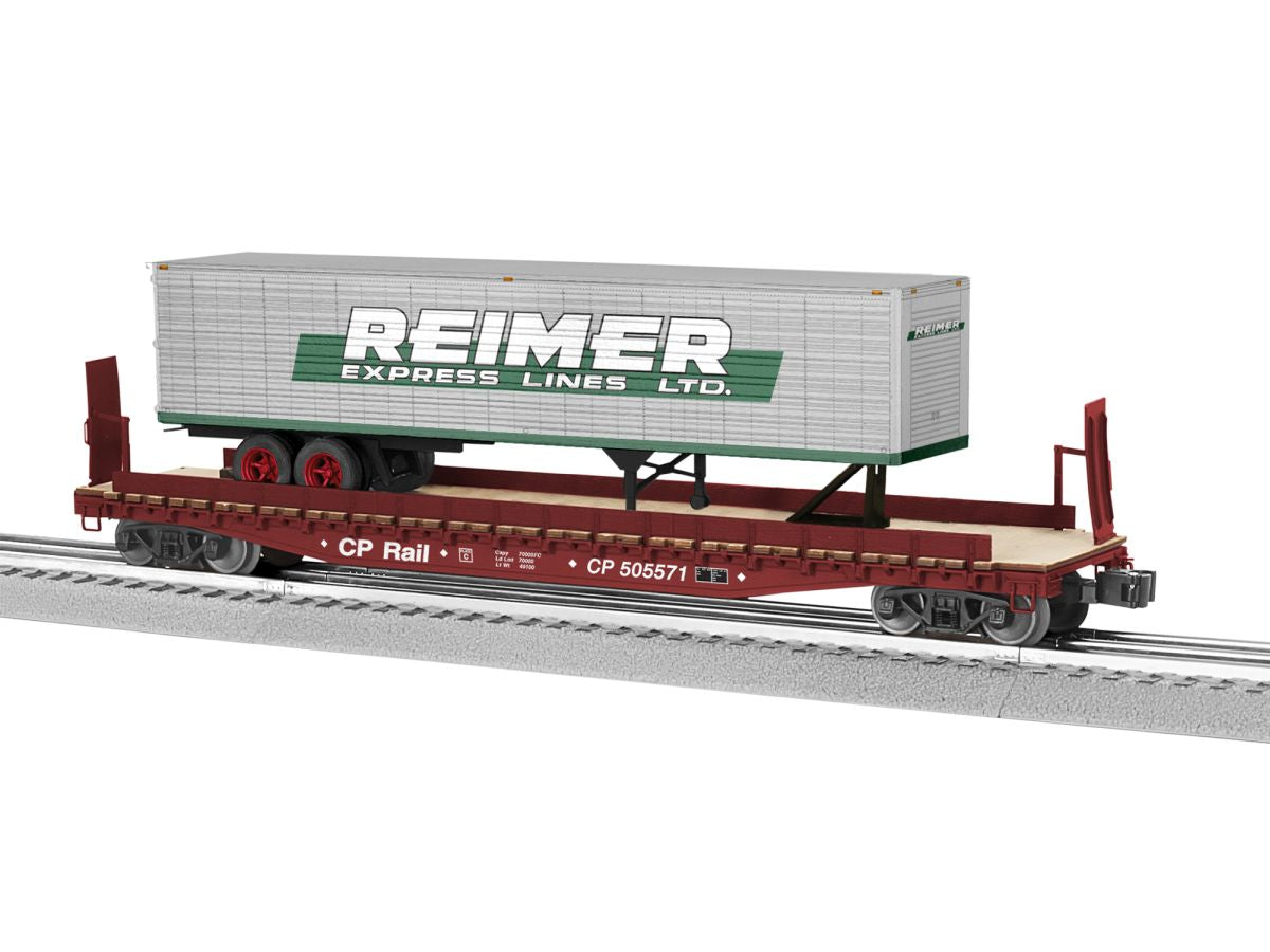 Lionel Train 2326380 O CP 50 Flatcar w/Reimer Trailer