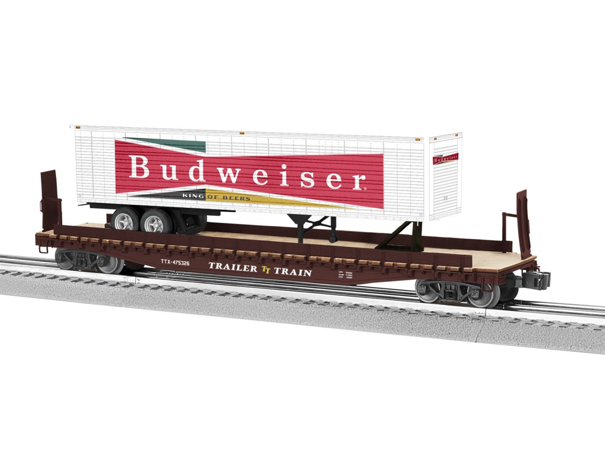 Lionel Train 2326400 O TTX 50 Flatcar w/Budweiser Trailer