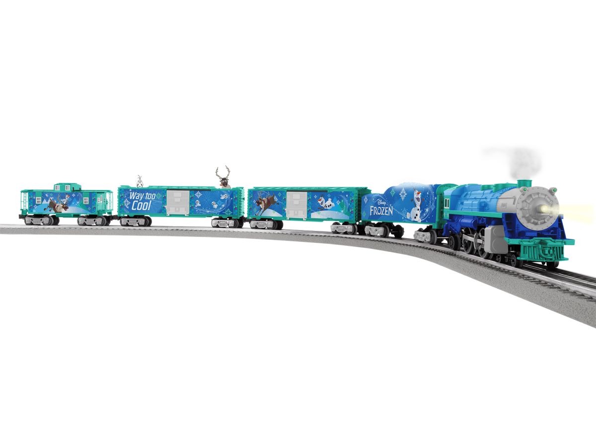 Lionel Train 2423040 O RTR Disneys Frozen Olaf Winter LionChief Freight VSR Set