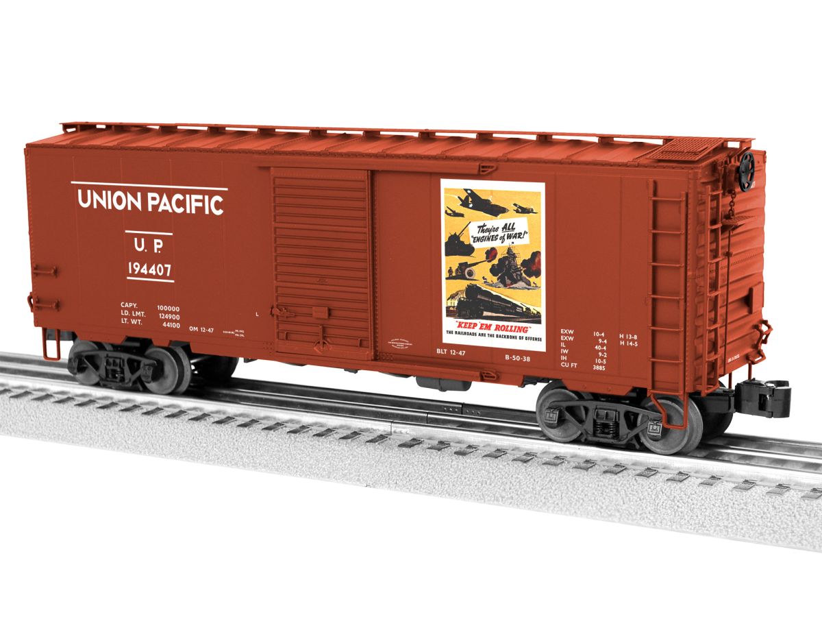 Lionel Train 2426070 O PS-1 Boxcar w/PatriotSounds UP WWII All Engines of War #