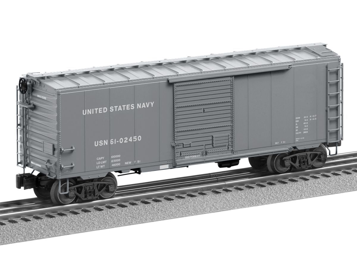 Lionel Train 2426110 O PS-1 Boxcar w/PatriotSounds US Navy #61-02450