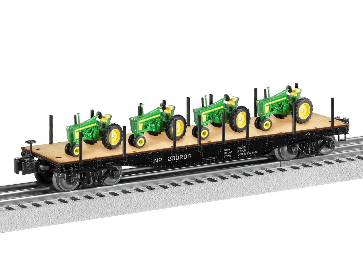 Lionel Train 2426160 O NP 40 Flatcar w/ John Deere tractor load