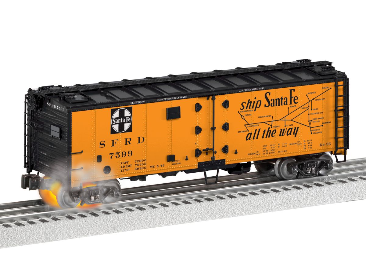 Lionel Train 2426320 O ATSF Hotbox Reefer #7599