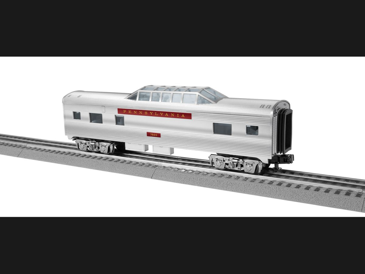 Lionel Train 2427820 O RTR PRR Streamlined Vista Dome Coach #7820