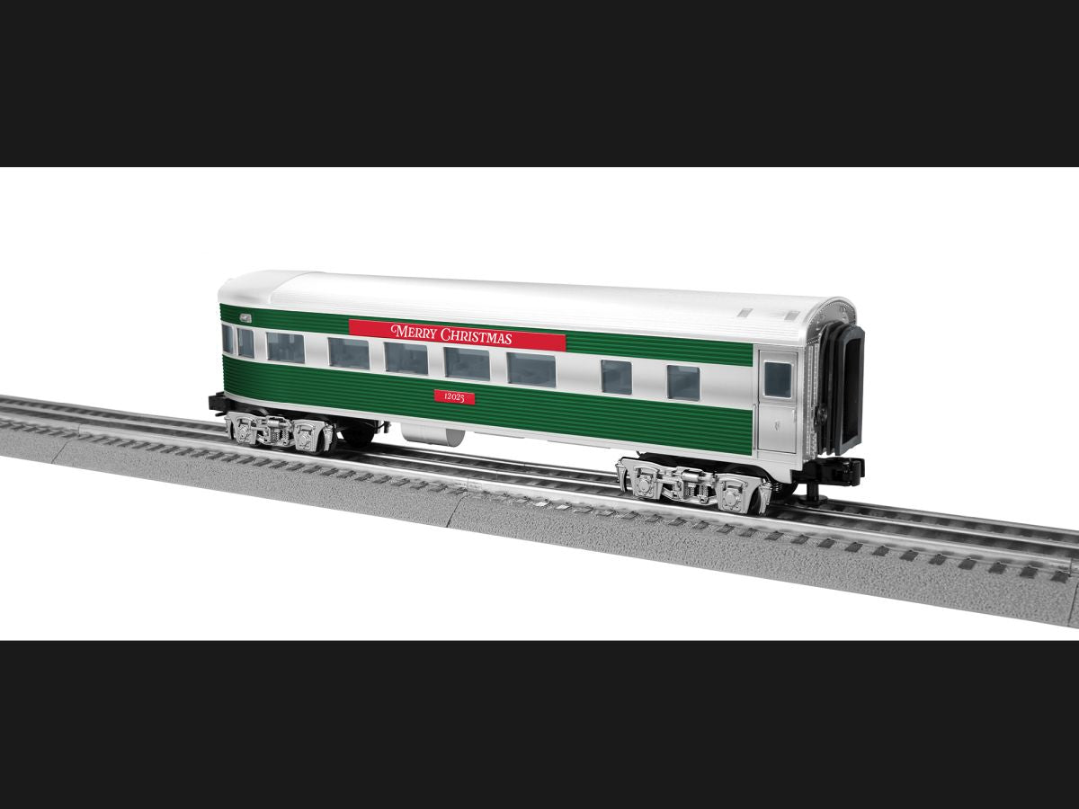 Lionel Train 2427900 O RTR Christmas Streamlined Observation Coach #12025