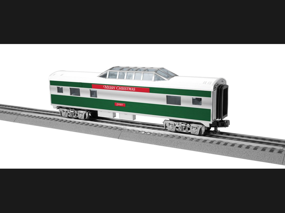 Lionel Train 2427920 O RTR Christmas Streamlined Vista Dome Coach Spirit