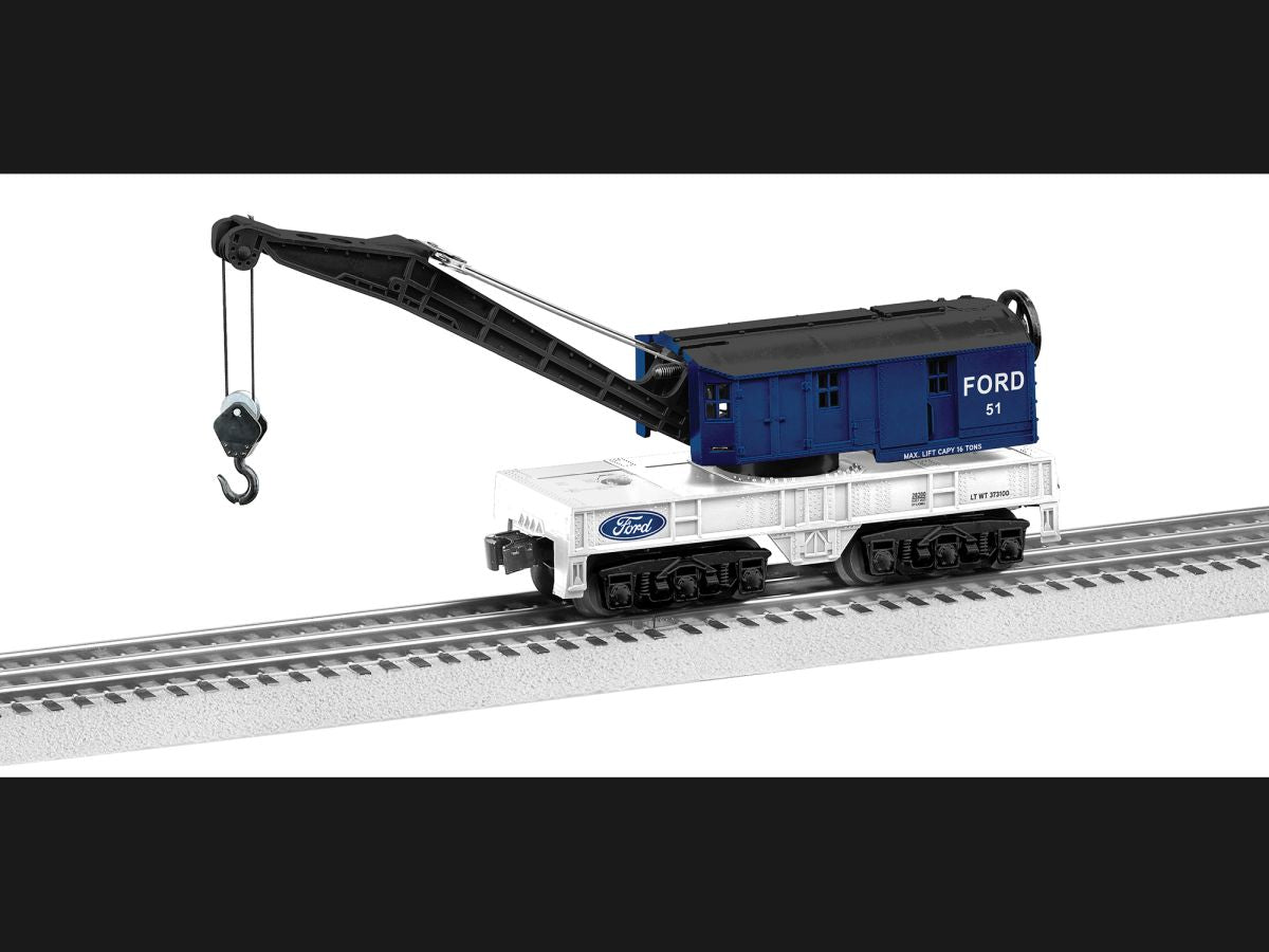 Lionel Train 2428200 O RTR Ford Crane Car
