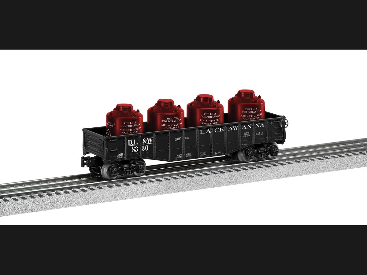 Lionel Train 2428330 O RTR Lackawanna Gondola with Canister Load #8330